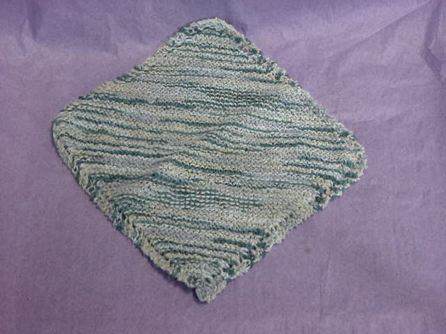 HAND KNIT 100% BAMBOO FACE OR DISH CLOTH: AZUL